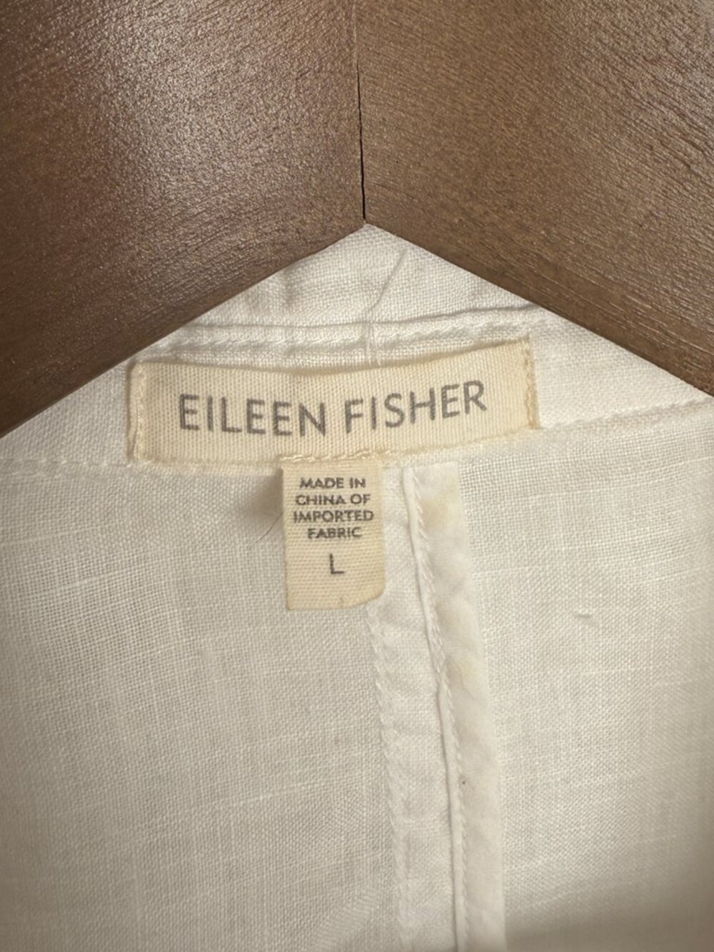 Eileen Fisher White Linen and Cotton Summer Blazer - Size Large - Picture 3 of 5